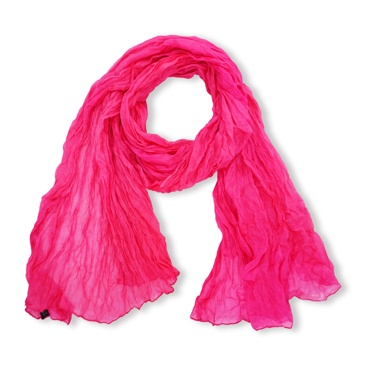 feiner Seidenschal in pink Knitterlook